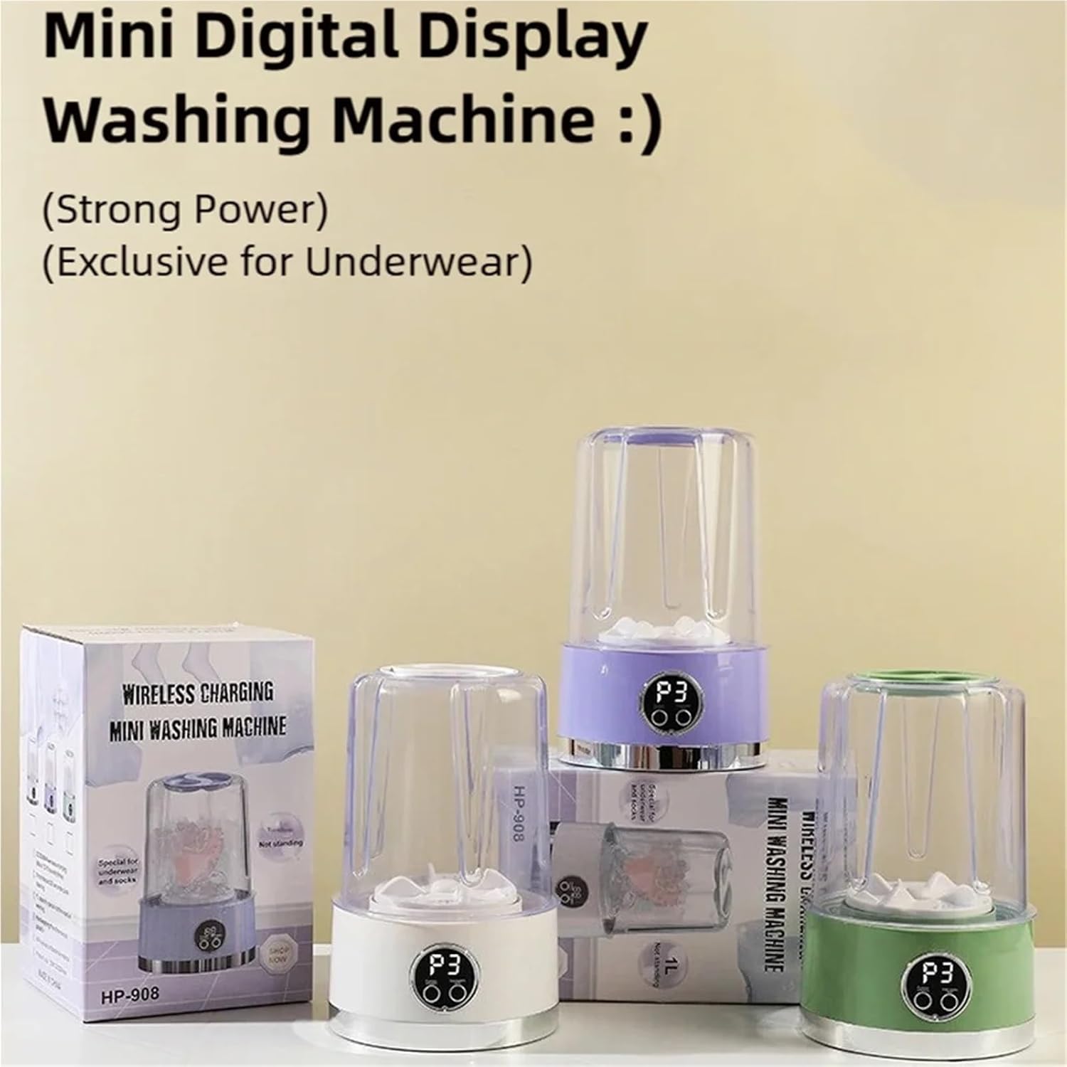 Portable Washing Machine, Cordless 1L Mini Washer USB Rechargeable 3000mAh 2-Speed Portable For Travel Socks Underwear Clothes Washing Cups,for Apartments, Homes, and Dorms(Gray)