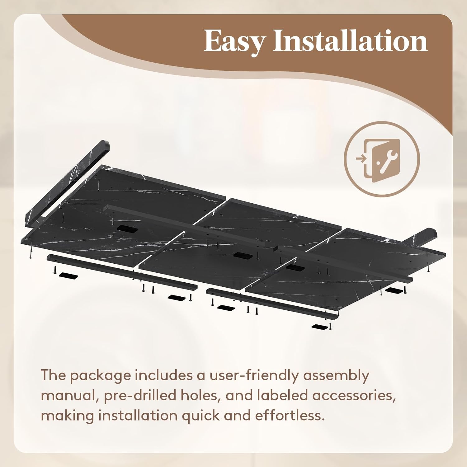 Lifewit Washer Dryer Countertop, Melamine Covers with Edge Rails for The Top, Laundry Room Storage and Organization, 54