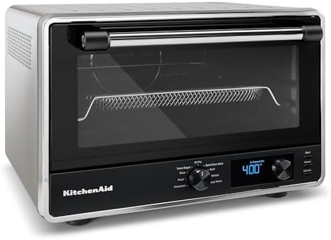 KitchenAid Digital Countertop Oven with Air Fry & Pizza Stone, KCO128CU, Contour Silver