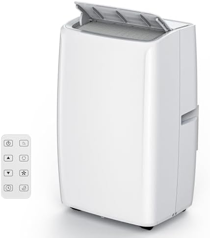 12000 BTU Portable Air Conditioner for Rooms up to 550 Sq. Ft with 3-in-1 Cooling, Fan, and Dehumidifier,24-Hour Timer, Compact, Energy Efficient, and Quiet Operation, Easy to Move