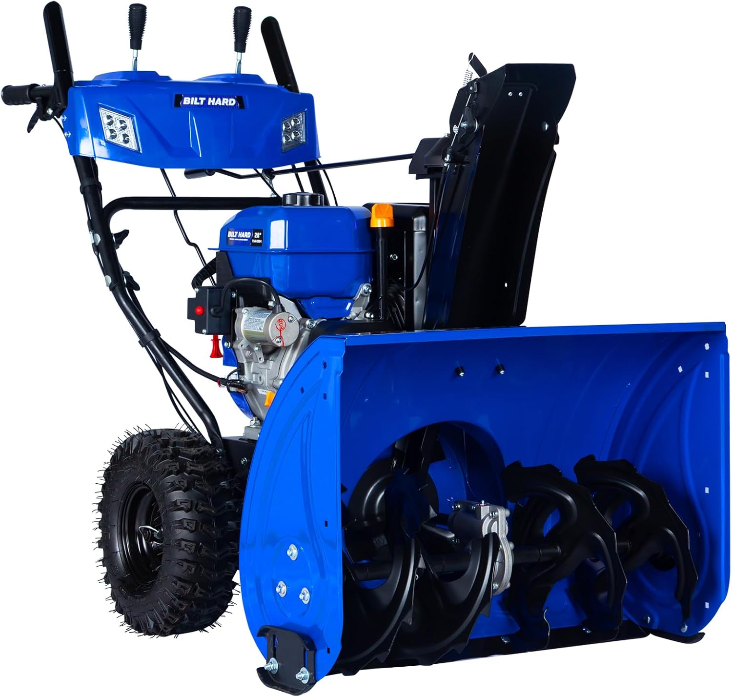 BILT HARD 28 in. 302cc Gas Powered Snow Blower with Electric Start, 2-Stage Self-Propelled Snow Blower with Steering Control and LED Light, Self Propelled Snow Removal Equipment
