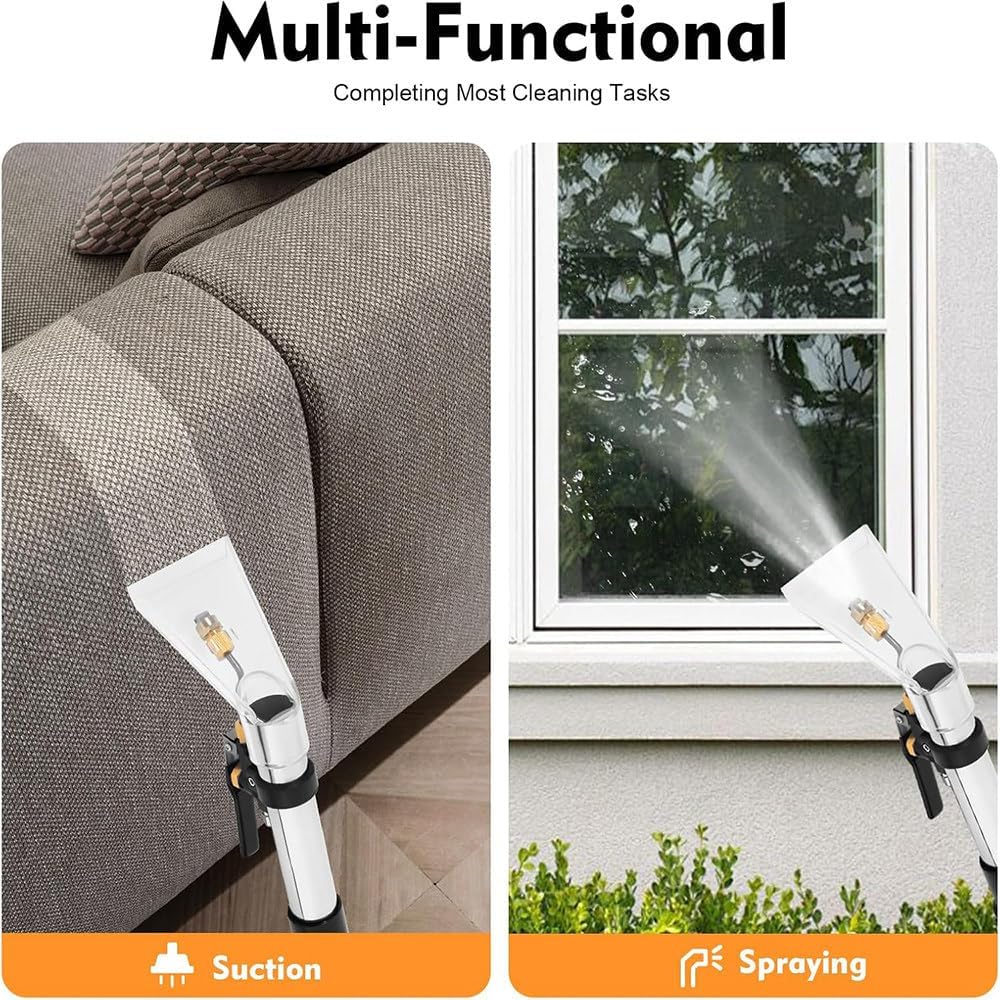 40L/11Gal Commercial Carpet Cleaner Machine,4 Wheels,Extractor Vacuum Washing Machine,3 in 1 Multi-Purpose Portable Carpet Sofa Curtain Cleaner Vacuum Cleaner,with 22.97ft Cord(Two Packages)