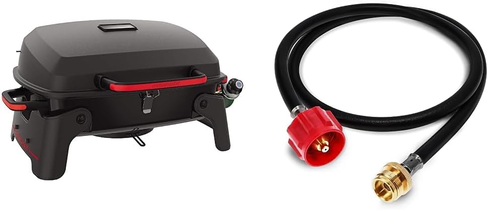 Megamaster 1 Burner Portable Gas Grill + Gas One Propane Hose and Adapter