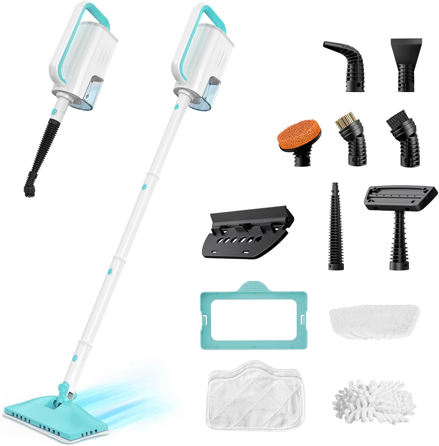 Steam Mops for Floor Cleaning,All-in-One Steam Cleaner for Home with 2 Levels Steam Mode,350ML Tank,23FT Cord, Detachable Handheld Steam Cleaner for Tile,Grout,Furniture,Carpet,Grill,Wall