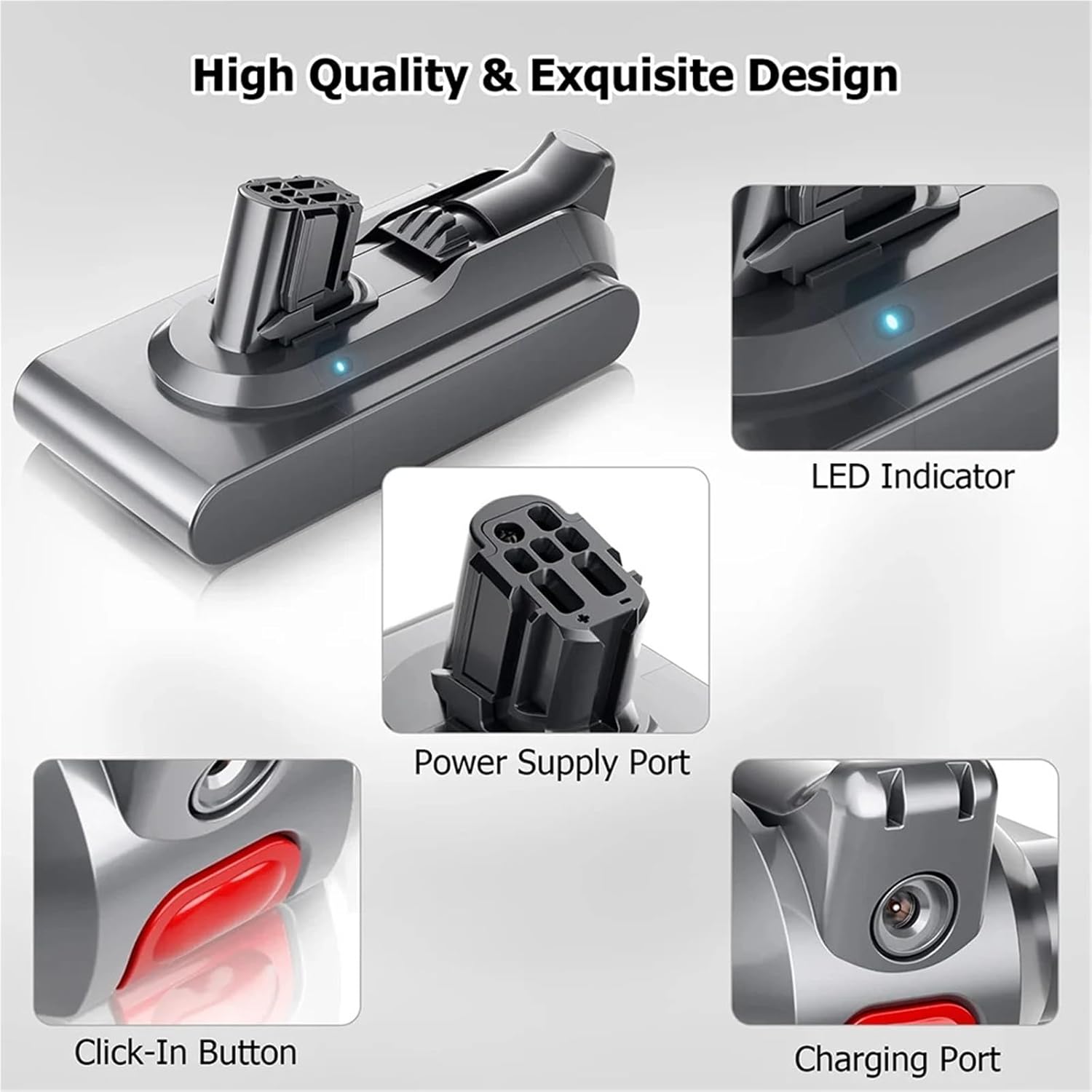 25.2V 9000mAh Battery. Compatible for Dyson V12 Detect Slim Series Vacuum Cleaner SV20,SV30,SV35,SV46 Models(9000mAh)