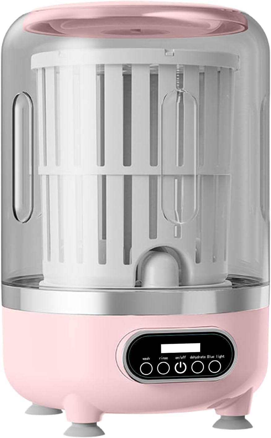 Portable Washing Machine - 25.5x15cm colapsiblle Washing Machine | Mini Laundry Machines Spin Basket | Foldable Washer Dryer | Travel Camping Bathroom Baby Clothes Socks T Shirt Underpants