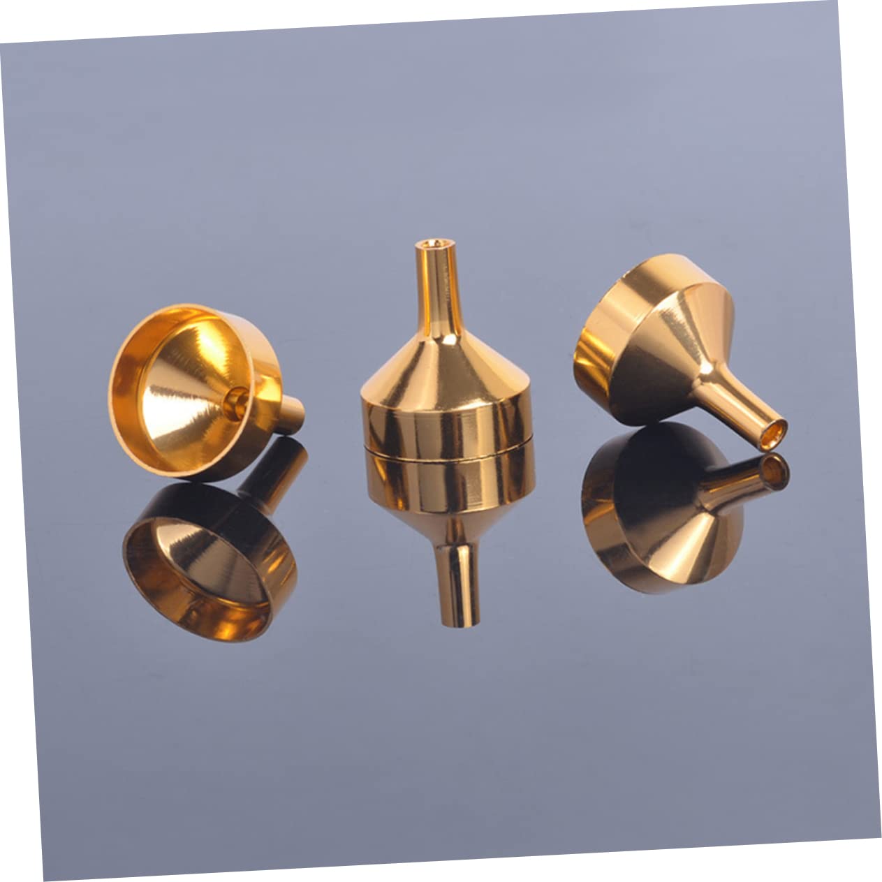 OUNONA 5pcs Mini Metal Funnels for Transferring Essential Oils and Perfumes Pouring Tools for Household and Kitchen Use