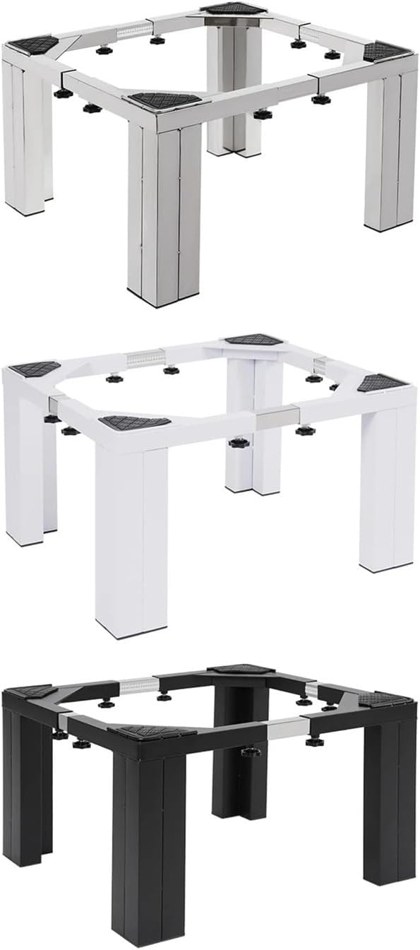 Washing Machine Pedestal with 4 Strong Feet Labor-Saving Stainless Steel Dryer Stand Pedestal Heavy Duty Laundry Pedestal(Silver)