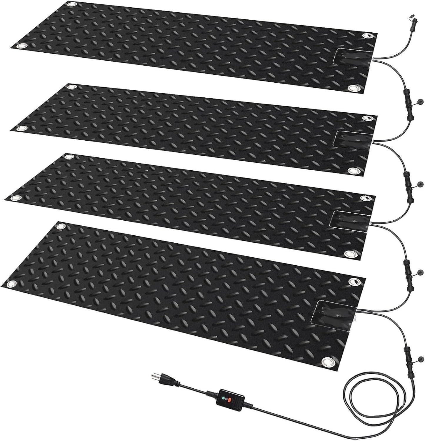Heated Outdoor Mats Sidewalk Non-slip Heated Mats ，1/2/3/4/5 Pieces Heated Walkway Mat, Non-Slip Heated Snow-Melting, for Outdoors Patio, Garden, Lawn, Steps, Doorways Snow Removal(4 Pcs,30x120cm/12x4