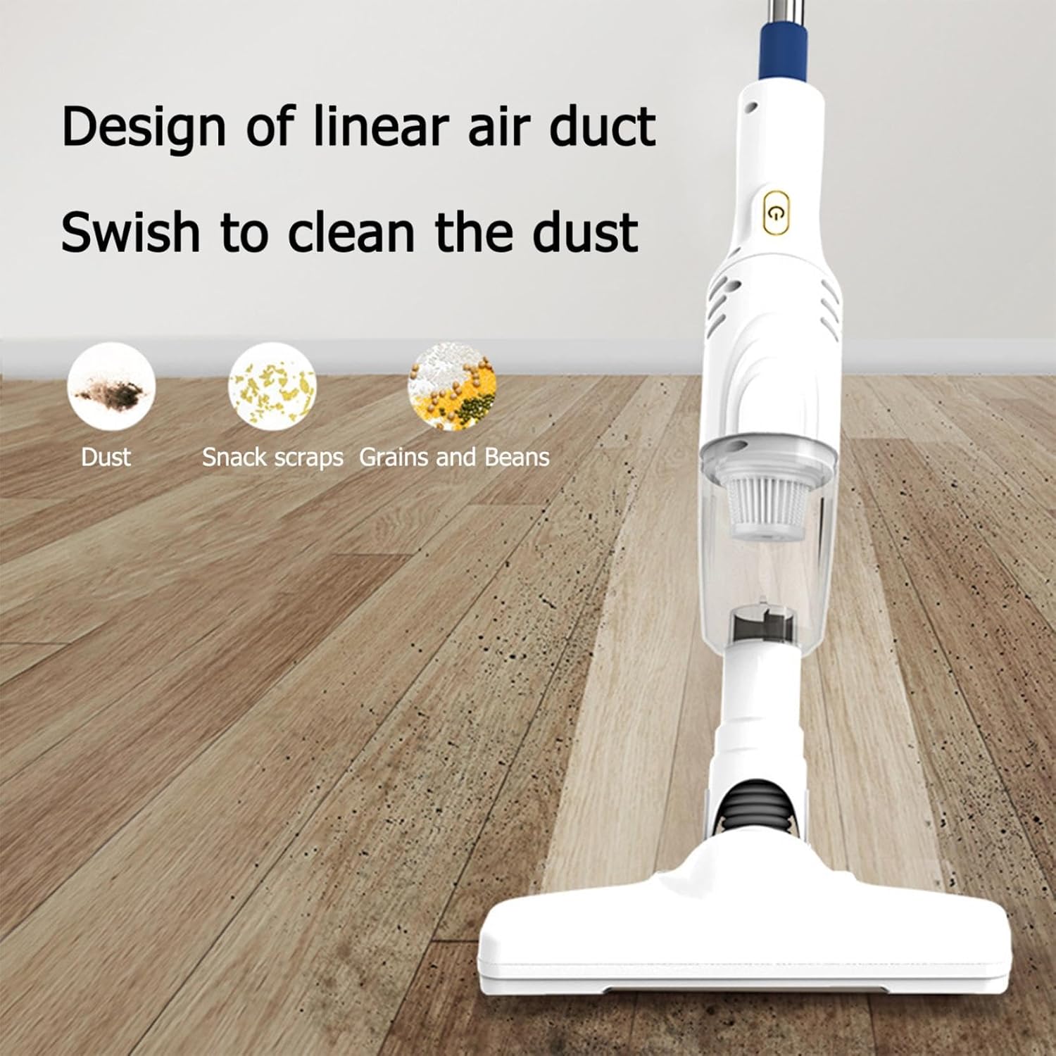 Stick Vacuum Cleaner, Cordless Stick Vacuum Cleaner, Power Suction and 30 Mins Runtime, Lightweight Handheld Vac for Pet Hair on Carpet, Hard Floor and Car Interior (White)