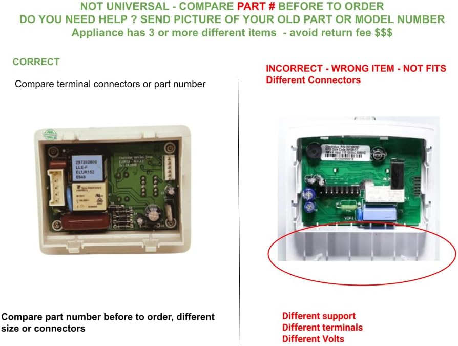 297079700, 297079800, 297080000 CKD080000X compatible with Crosley, Frigidaire, Gibson, Kenmore Freezer Electronic Control Board fits old number 297079700, 297079800, 297080000
