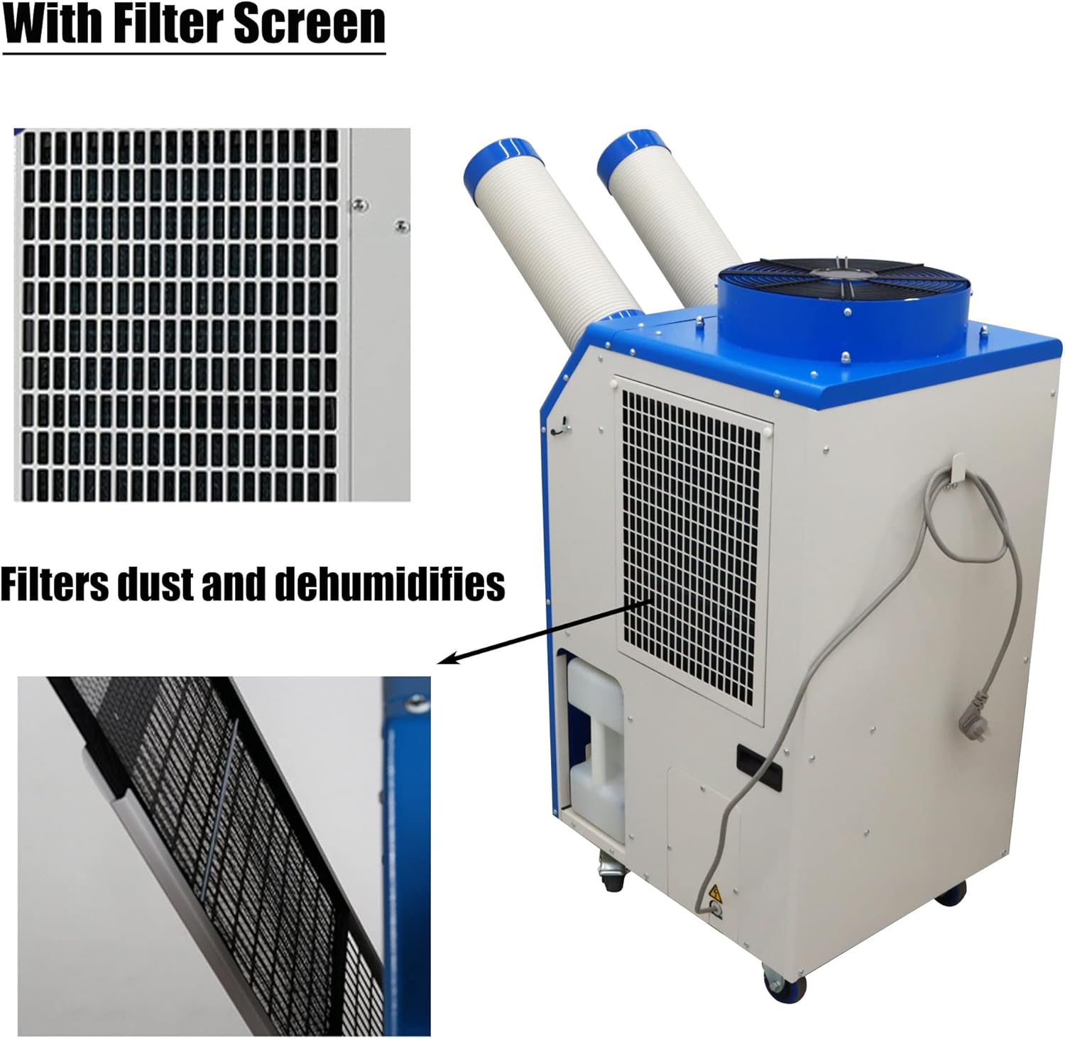 Industrial Air Conditioner Portable Mobile Spot Cooler Industrial Grade Commercial Indoor Outdoor Machine Double Tubes 220V 1800W