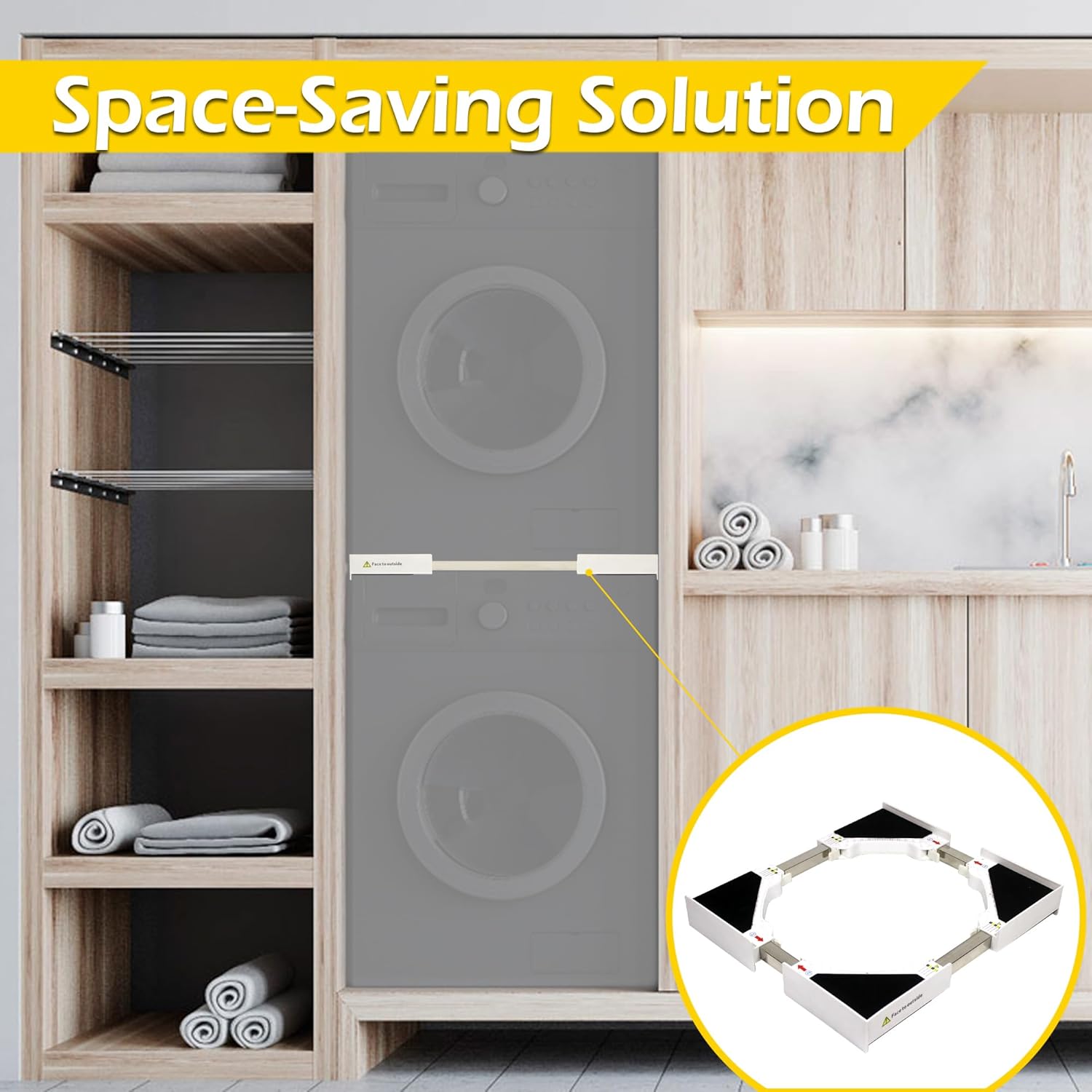 MaxWorks Stacking Kit for Washer and Dryer, Universal Stacking Kit for Washing Machine and Dryer