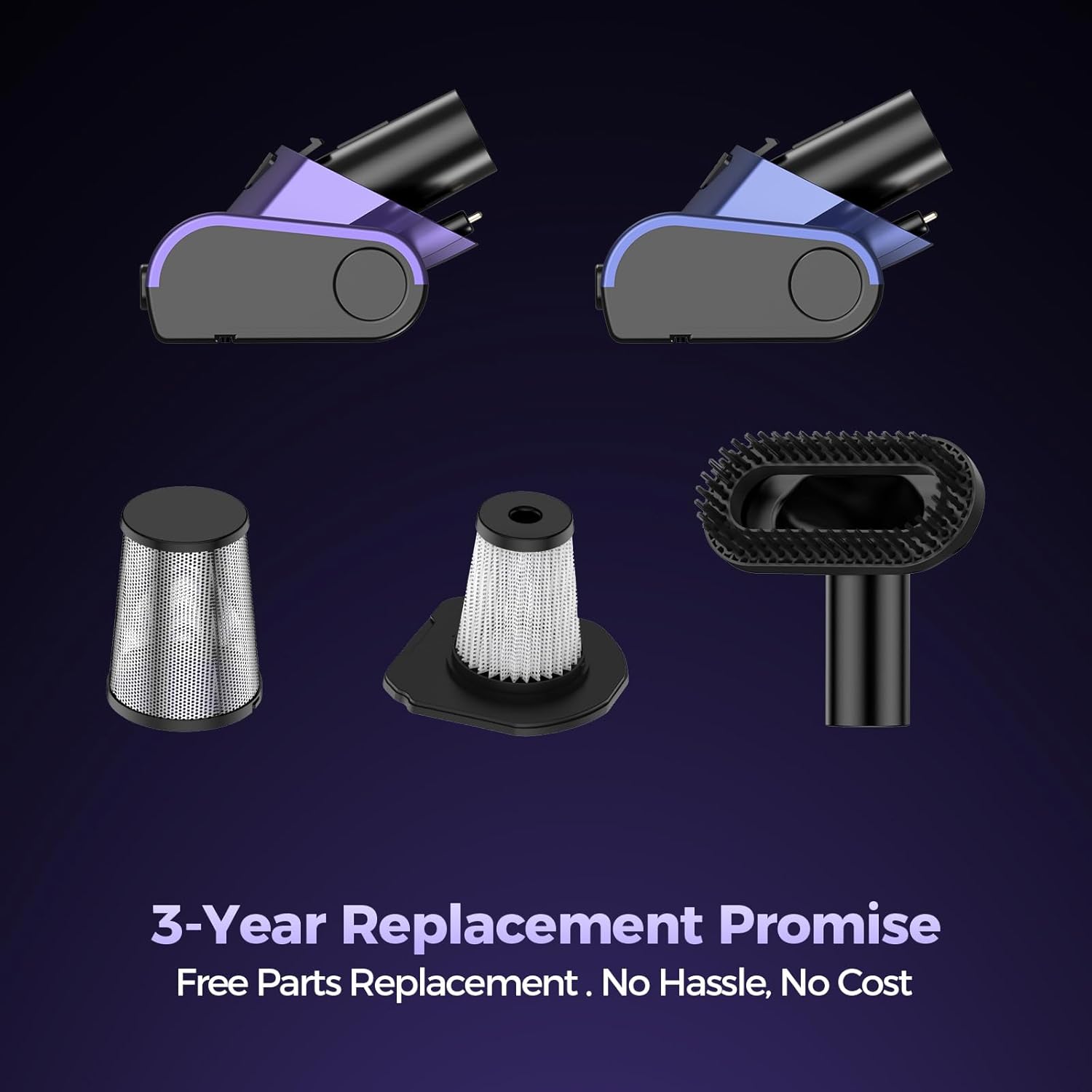 Pet Hair Handheld Vacuum Cordless: 20000PA High Power Car Vacuum with Motorized Brush and LED Light, Rechargeable Hand Held Vacuum Cleaner with Reusable Filter for Car, Home, Office & Pet, Purple