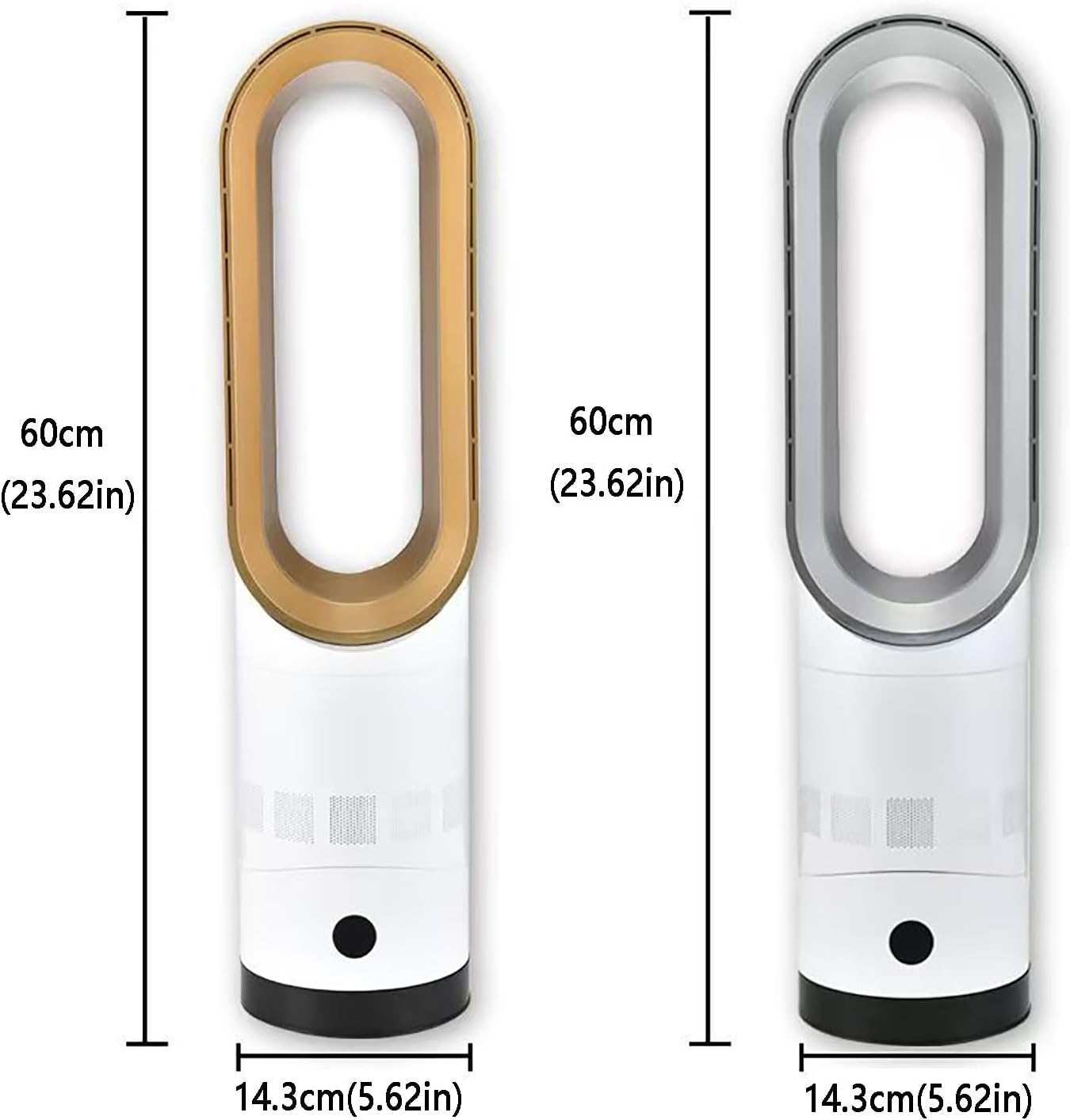 Tower Fans for Bedroom, Oscillating Fans with Remote, Pedestal Fan, Bladeless Fans Used with air conditioners can Quickly circulate Indoor air and Cool Down Quickly;(Gold)