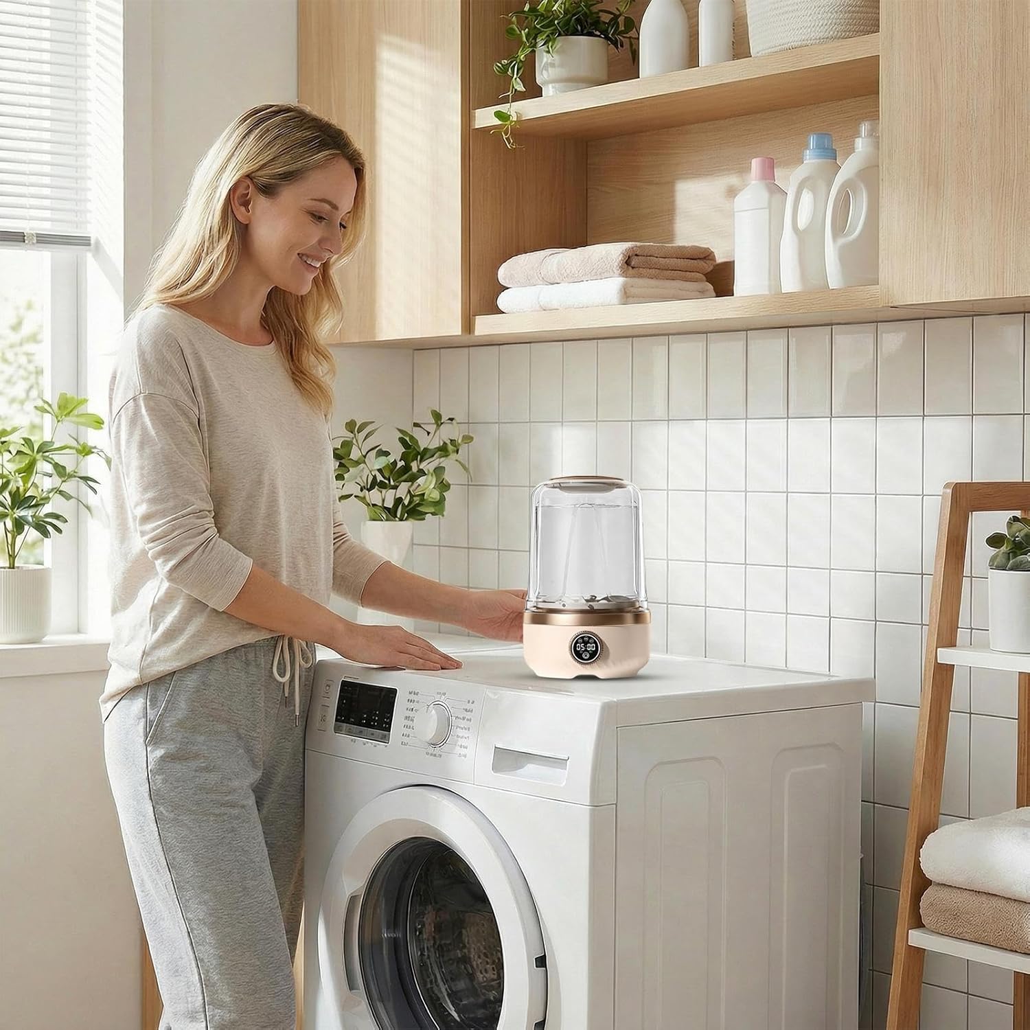 Underwear Washing Machine - Rechargeable, Clothing Washer for Apartment Laundry, Camping Travel, Panty Washer with 2L Capacity, Delicate Fabric Cleaner for Home & Dorm