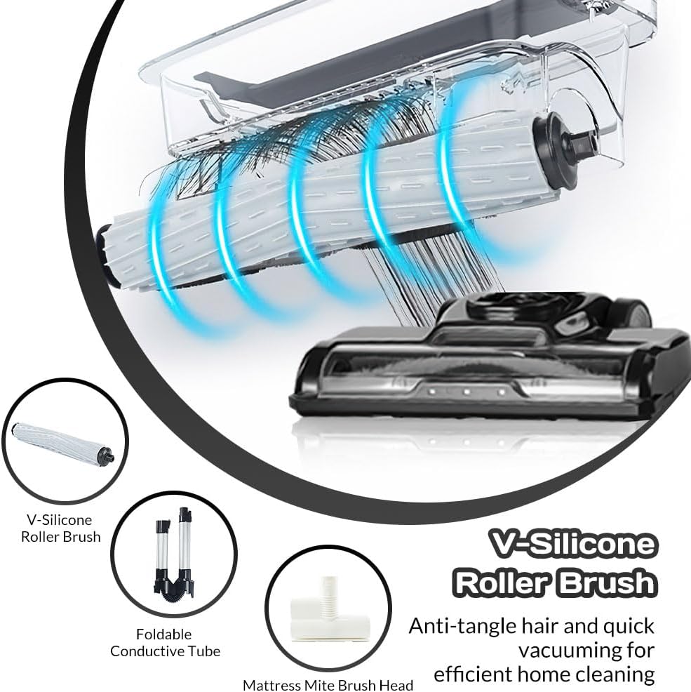 Laufary Cordless Vacuum Cleaner, 30KPA 40Mins Runtime Lightweight Stick Vacuum Cleaners for Home, Anti-Tangle Brush, Wall Mount Storage, Handheld Vacuum for Pet Hair/Carpet/Floor