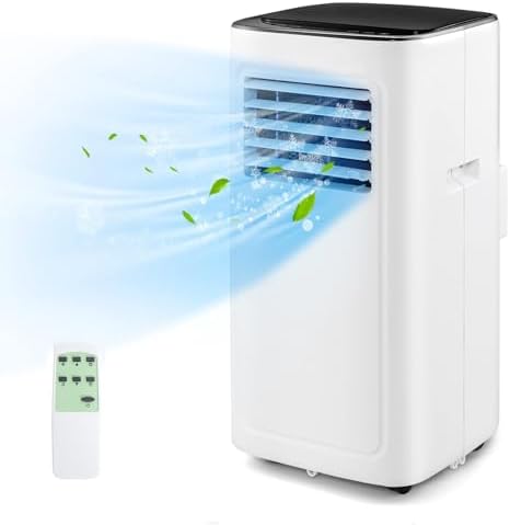 DORTALA Portable Air Conditioner 9000 BTU, 3-in-1 AC Cooling Unit with Dehumidifier, 24H Timer, Remote Control, Standing Air Conditioner Cools Rooms up to 280 Sq.Ft, Window Kit Included
