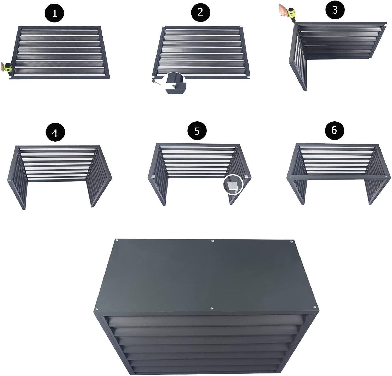 Cover for Outdoor Brown Air Conditioner Fence Screen - Hide Air Con Unit, Plant Display Rack Storage Shelf, Prevent Weeds with Condenser Protective Cover