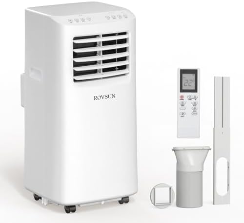 ROVSUN 9000 BTU Portable Air Conditioner with Remote Control, 3-in-1 Room AC Unit, Fan & Dehumidifier with Digital Display, 24H Timer & Installation Kits for Home Office Dorm
