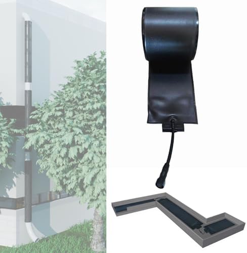 Roof Gutter Heater System, 50℃/122℉ De-Icing Solution for Roofs & Gutters, 12cm Width, 180cm Length - PVC Heated Cable for Winter Ice Prevention