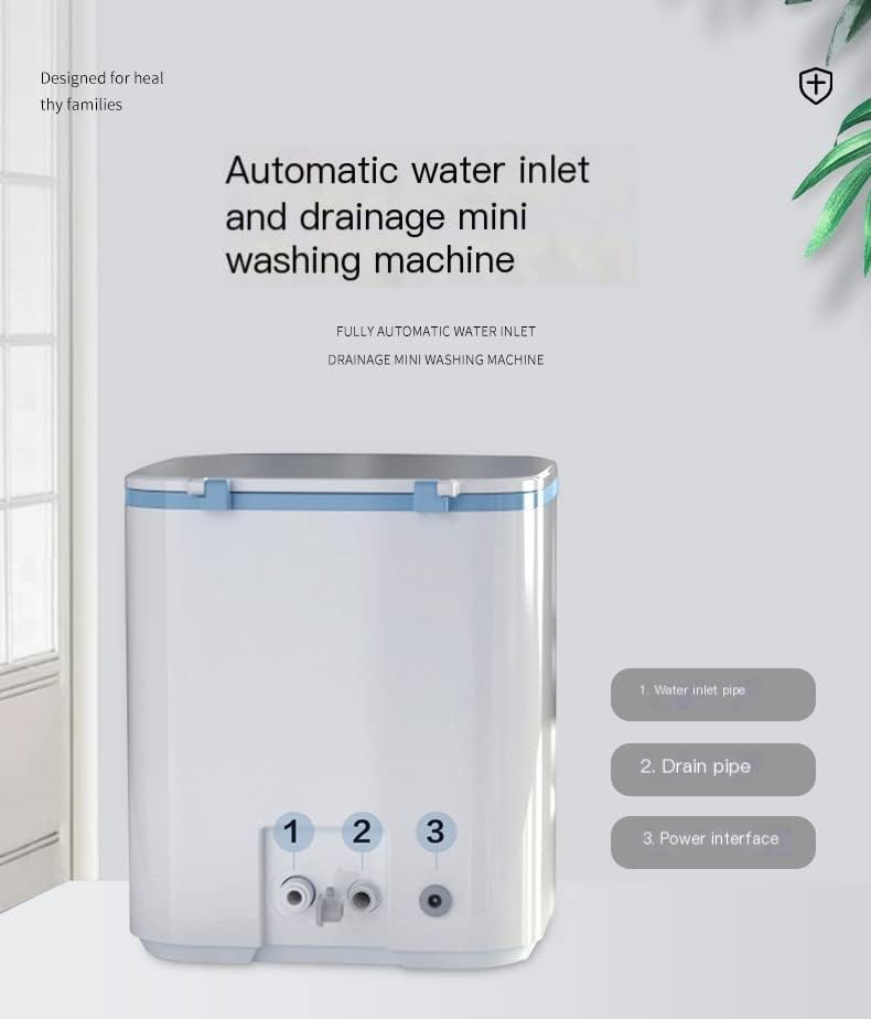 Portable Washing Machine, 15W Fully Automatic Household Washing Machine 1kg Underwear, Socks, Towel Washing Machine (Pink)