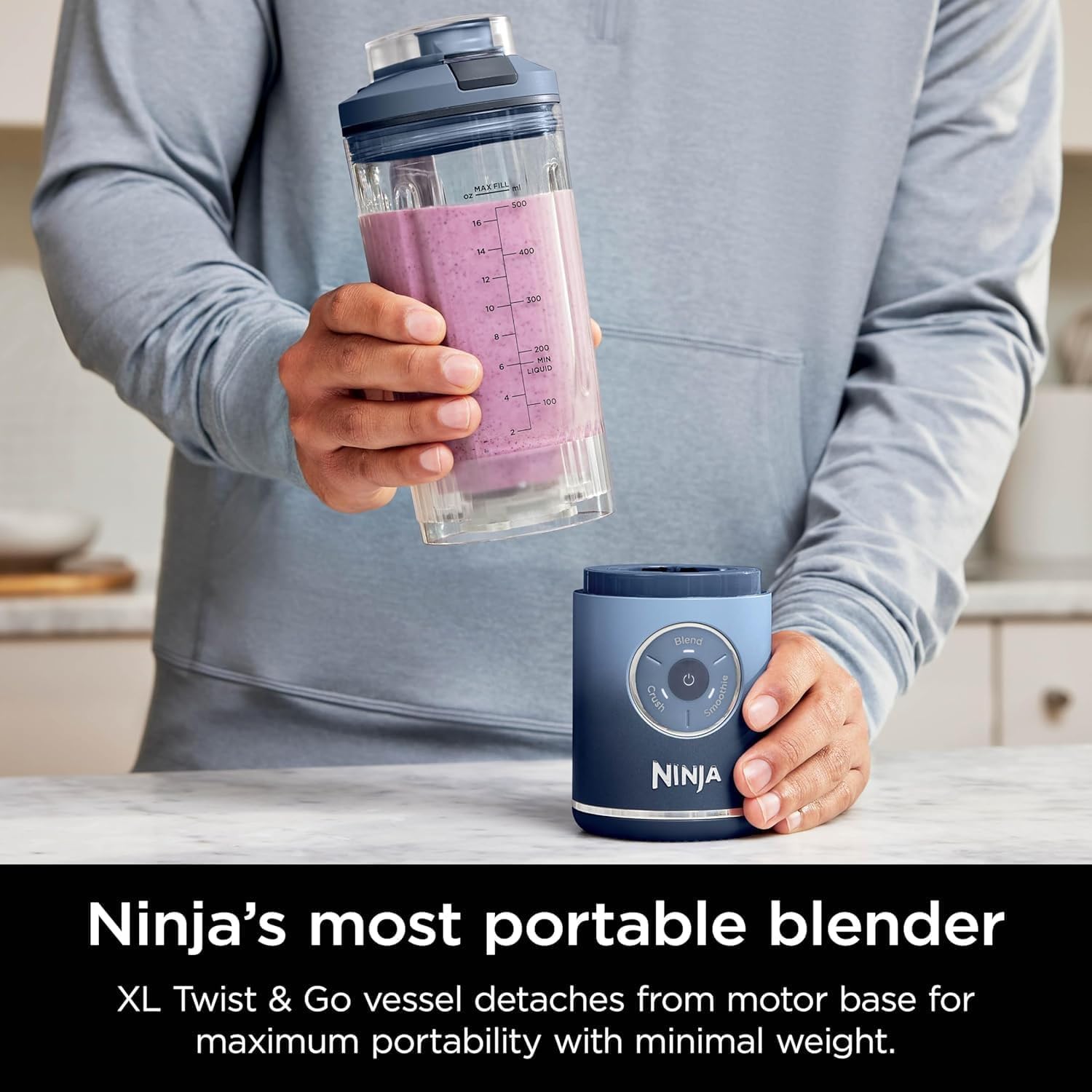 Restored Ninja BC251QTL Blast Max Personal Cordless Blender, 3 Programs, 22 oz. Twist & Go Vessel, Teal (Refurbished)