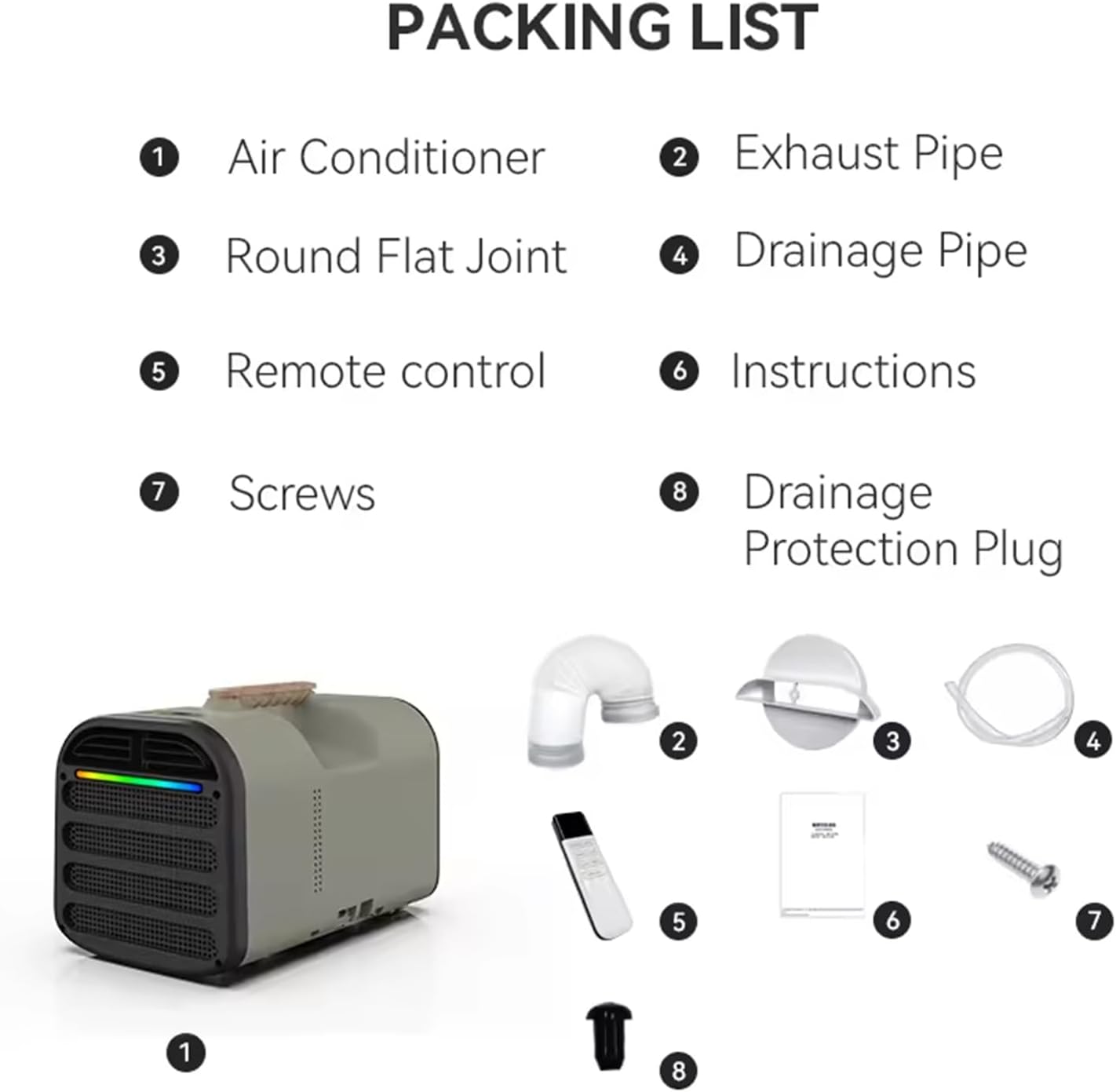 5200BTU Camping Air Conditioners, Tent Air Conditioner with Remote Control and Ambience Light, 4 Adaptable Modes, Portable ac for Truck Bedroom Outdoor Tents Travel Summer