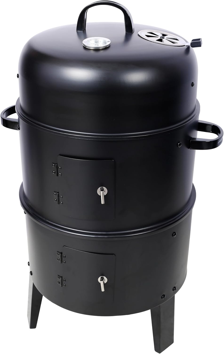 Charcoal Smoker Grill Wood Smoker Grills Outdoor Cooking 16 Inch Vertical Smoker Portable BBQ Grill for Camping, Black