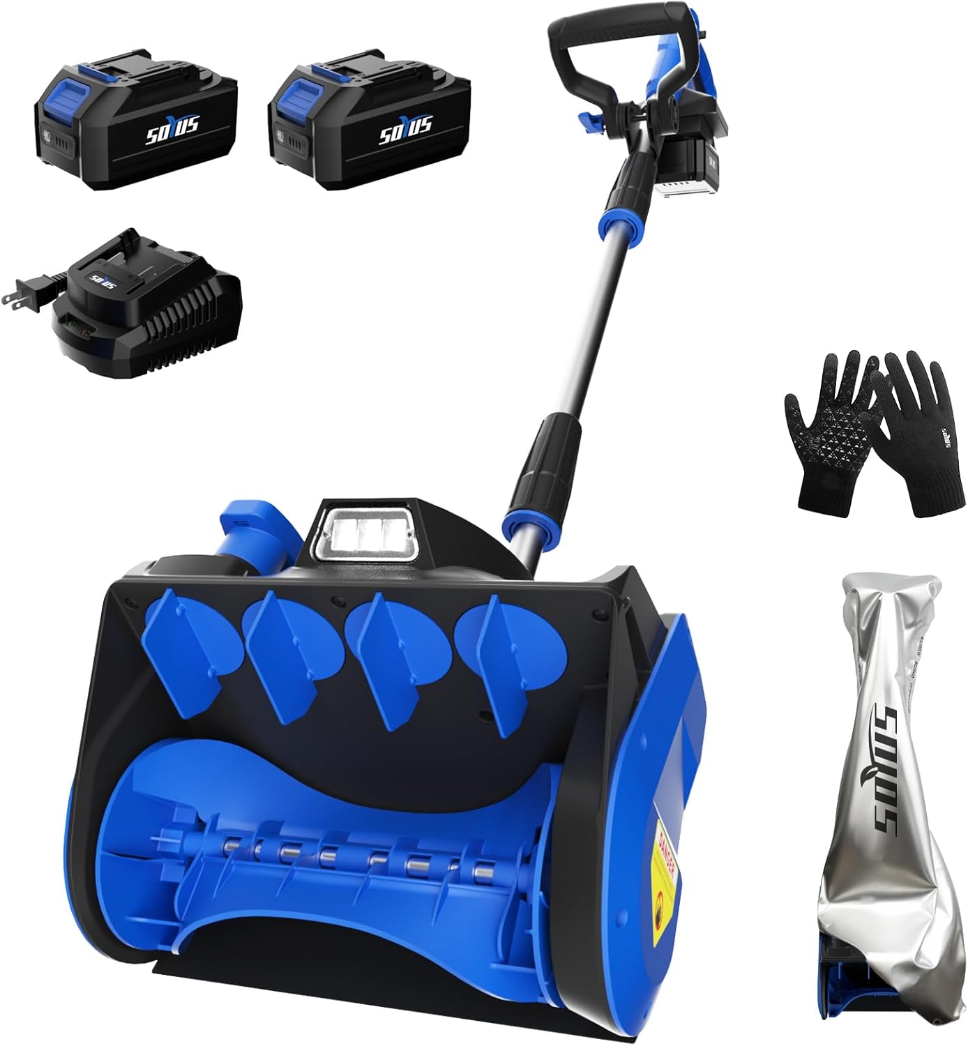 Cordless Snow Shovel, 20V 12-Inch Electric Snow Blower, Electric Snow Shovel with Directional Plate and LED Light, Snow Blowers for Driveways, Sidewalks(2x4.0Ah Battery, Charger and Cover Included)