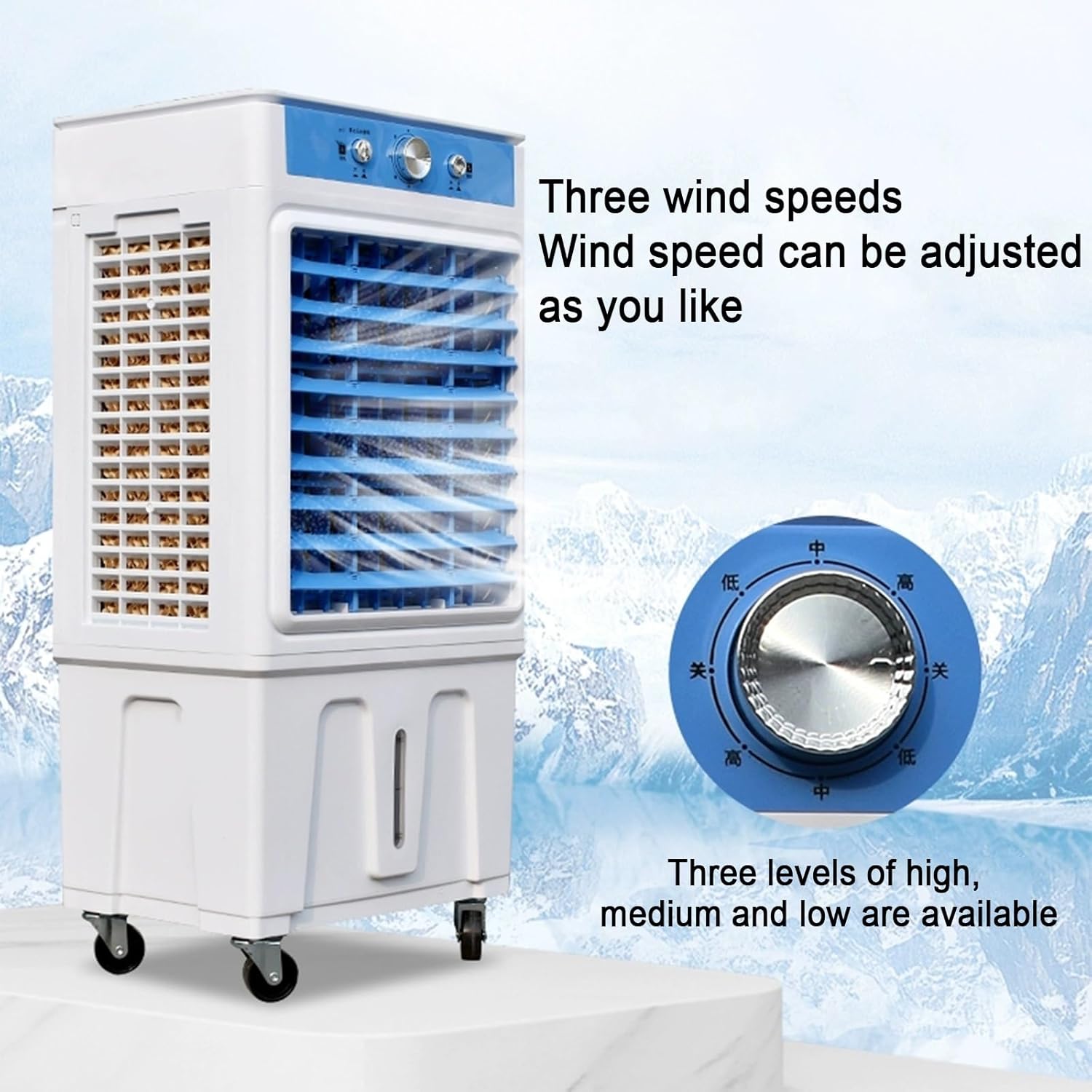 Portable Air Conditioners, Swamp Cooling Fan, 2 Modes, 3 Speeds, Fans That Blow Cold Air for Room, Bedroom, Indoor, Office(Large)
