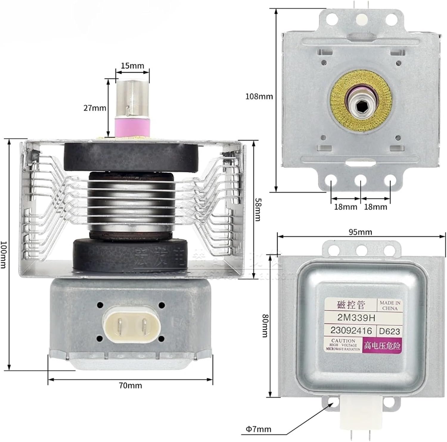 2M339H Air-Cooled Magnetron For Microwave Oven 2M339 Industrial Microwave Generator Replacement Parts