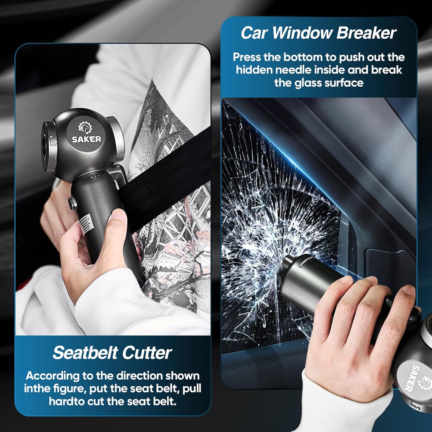 Saker Portable Car Vacuum Cordless 20000PA 6 in 1 Multifunctional Handheld Vacuum with HEPA Filter 4-Piece Set