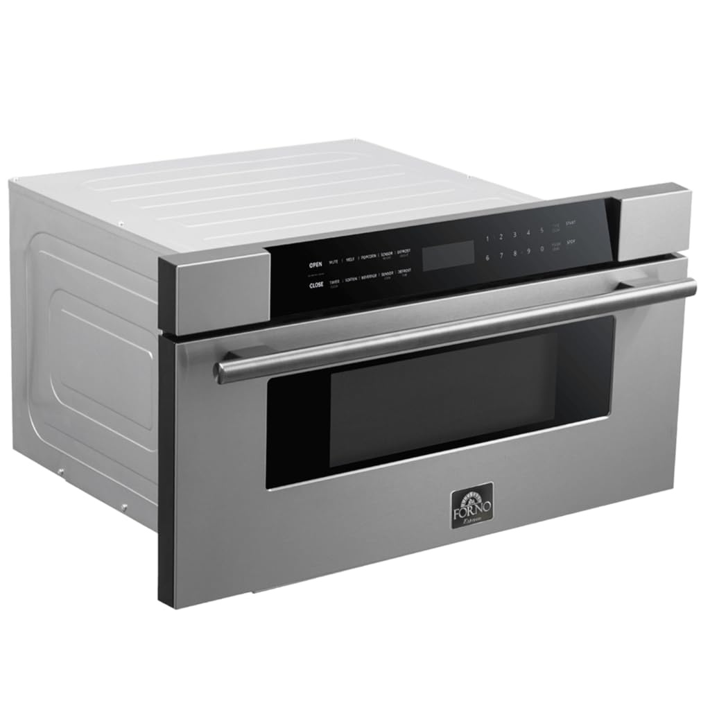 FORNO Capoliveri 30 Inch Stainless-Steel 1000 Watts Microwave Drawer 1.2 cu.ft.