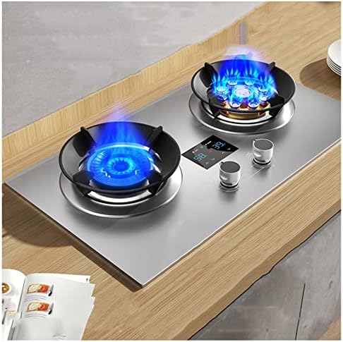 Portable Gas Stove - 2 Burner Double Burner for Camping - Desktop or Embedded Installation - LPG/NG Compatible