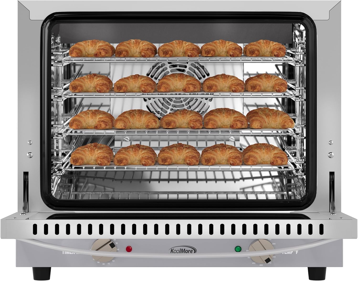 KoolMore 23 in. Countertop Convection Oven for Half-Size Pans with 4 Racks and 2800W of Power in Stainless-Steel - 208/240V, 2.3 cu. ft. ETL Listed (KM-CTCO220-23)