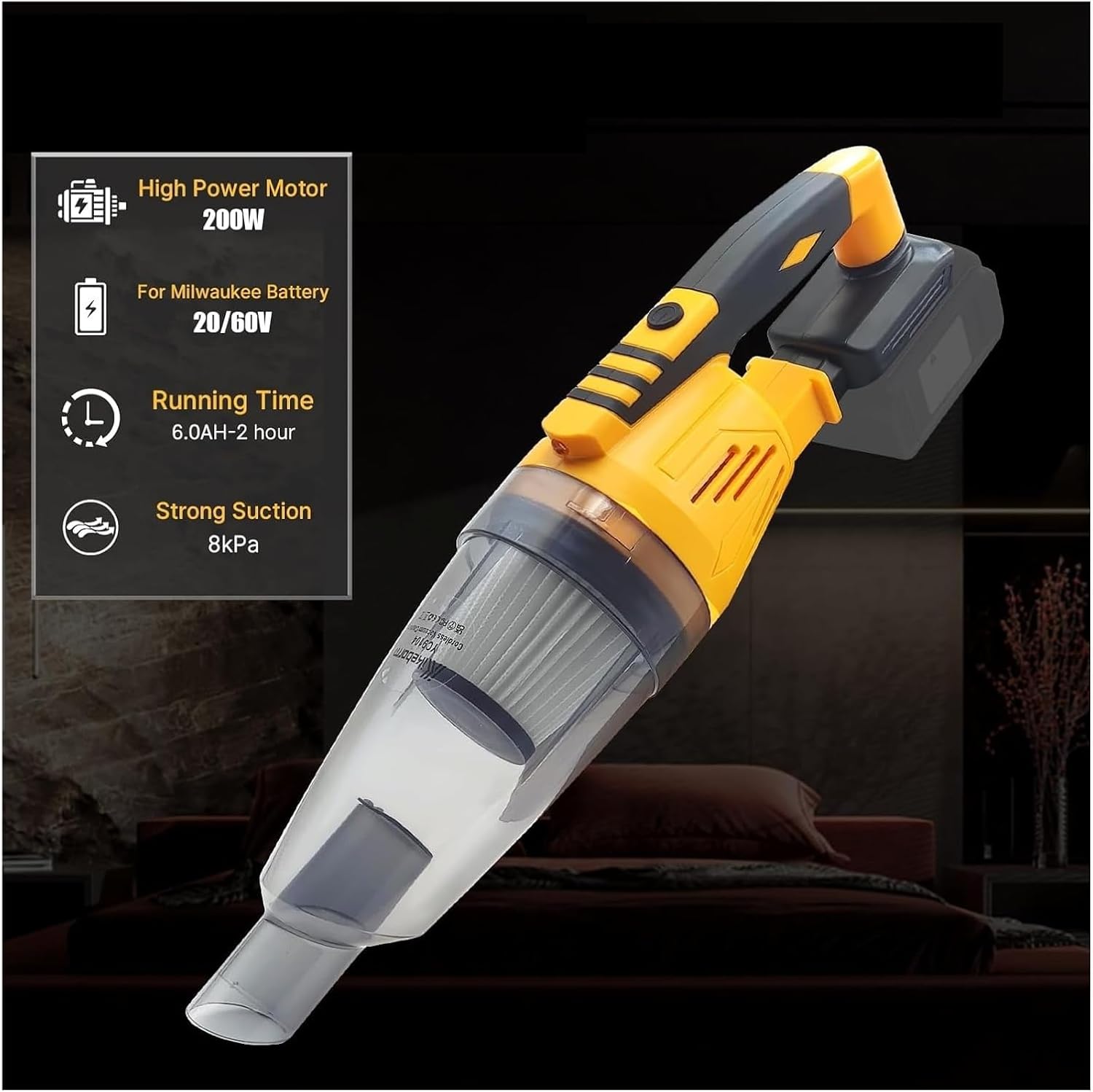 20V Max Cordless Stick Vacuum Cleaner, 2-in-1 Lightweight Handheld and Upright Vacuum with Dual Mode Suction, Compatible with 20V/18V Battery Platforms for Home Car Workshop Use