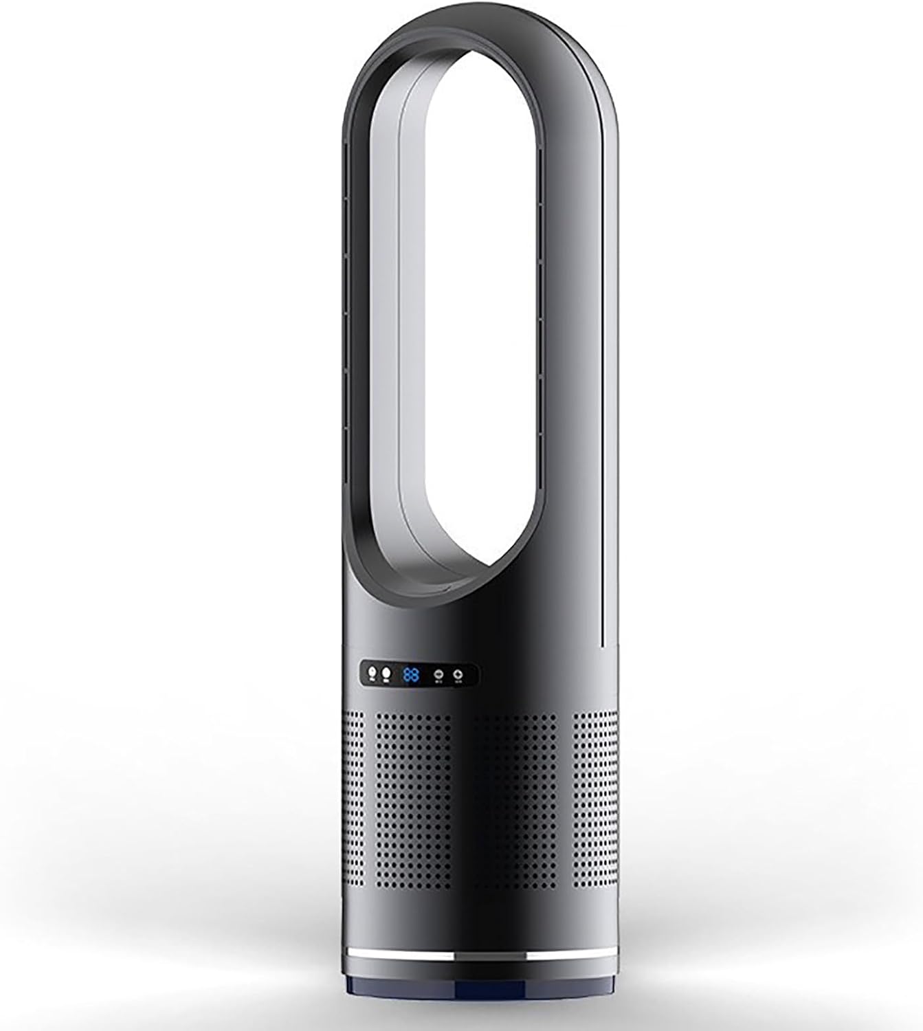 Bladeless Fan, Tower Fan with Remote, 80° Oscillating Pedestal Fan, Floor Fan/Standing Fan/Cooling Fan, 8 Speeds, 8h Timer, Air Circulation Fan for Indoor Home Bedroom Office Room(Gray)