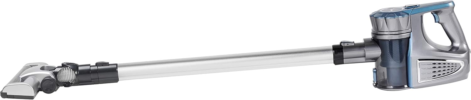 Bestron cordless handheld vacuum cleaner with rod, pouch, capacity: 0.6L, 120 watts, blue/grey