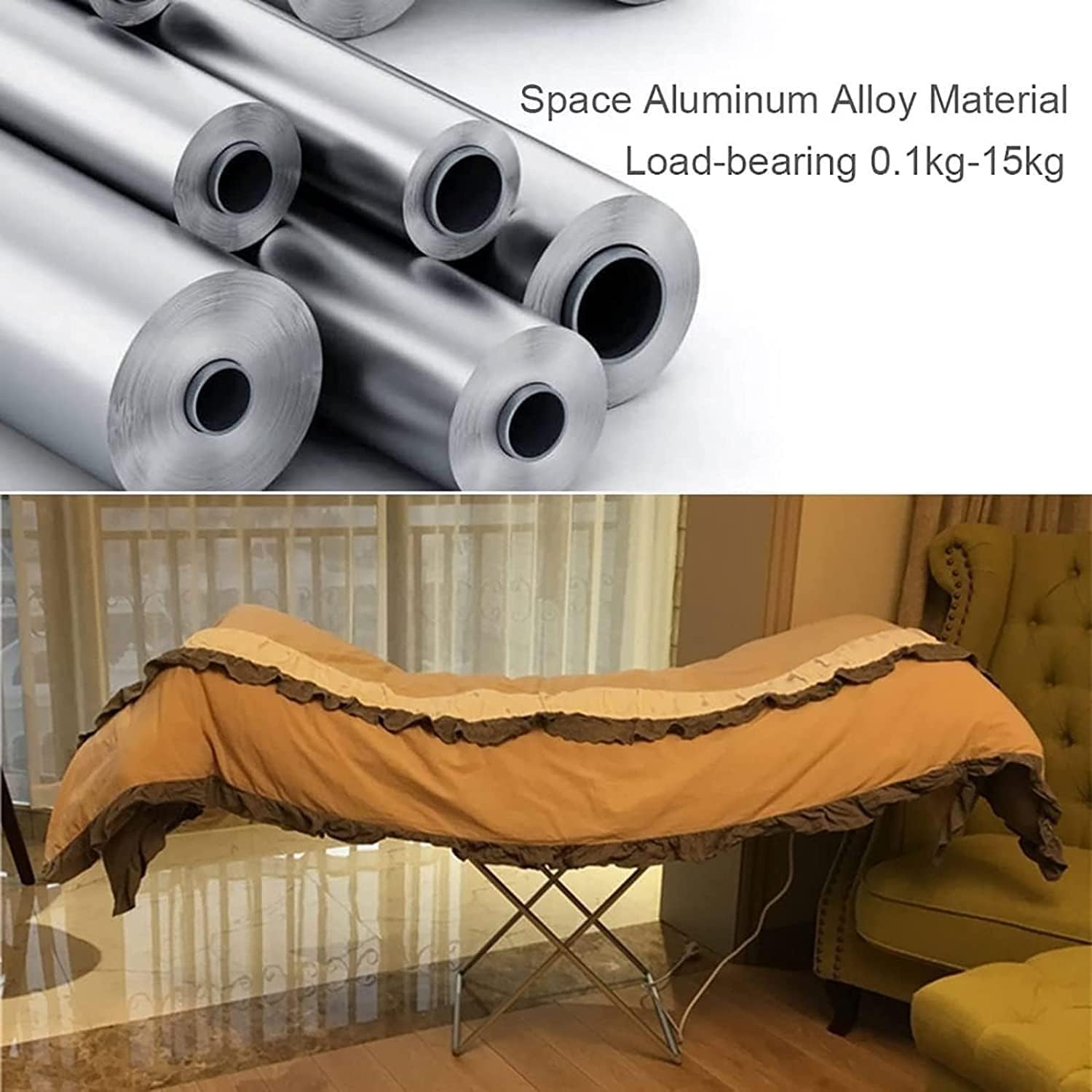 Folding Clothes Airer with Wings - Portable Electric Heated Clothes Dryer with Wings - Energy-Efficient Indoor Airer Wet Laundry Drying Horse Rack