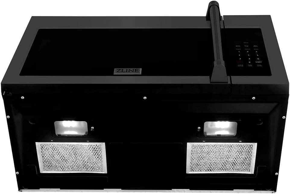 ZLINE Over the Range Convection Microwave Oven in Black Stainless Steel with Traditional Handle and Sensor Cooking