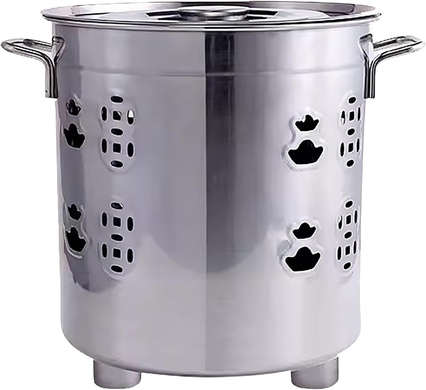 Incinerator Burn Barrel，Outdoor Metal Burn Barrel Fire Pit - Heavy Duty Incinerator for Yard Waste and Backyard Trash Burning(Silver,Small)