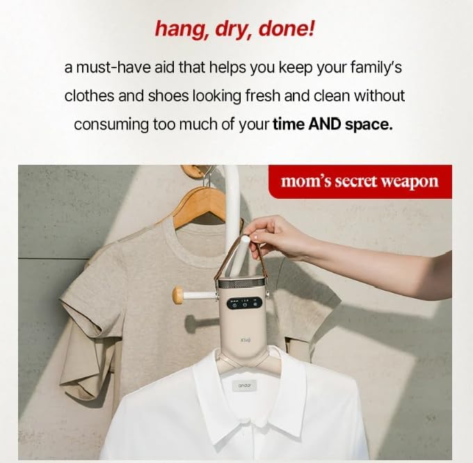 Klug Portable Dryer, 2-in-1 Clothes & Shoe Dryer, for Boot, Sneakers, Work Boots, Swimwear, Winter Wear, Silent, Extendable, Auto Timer, Dries Shoes in 30 Minutes