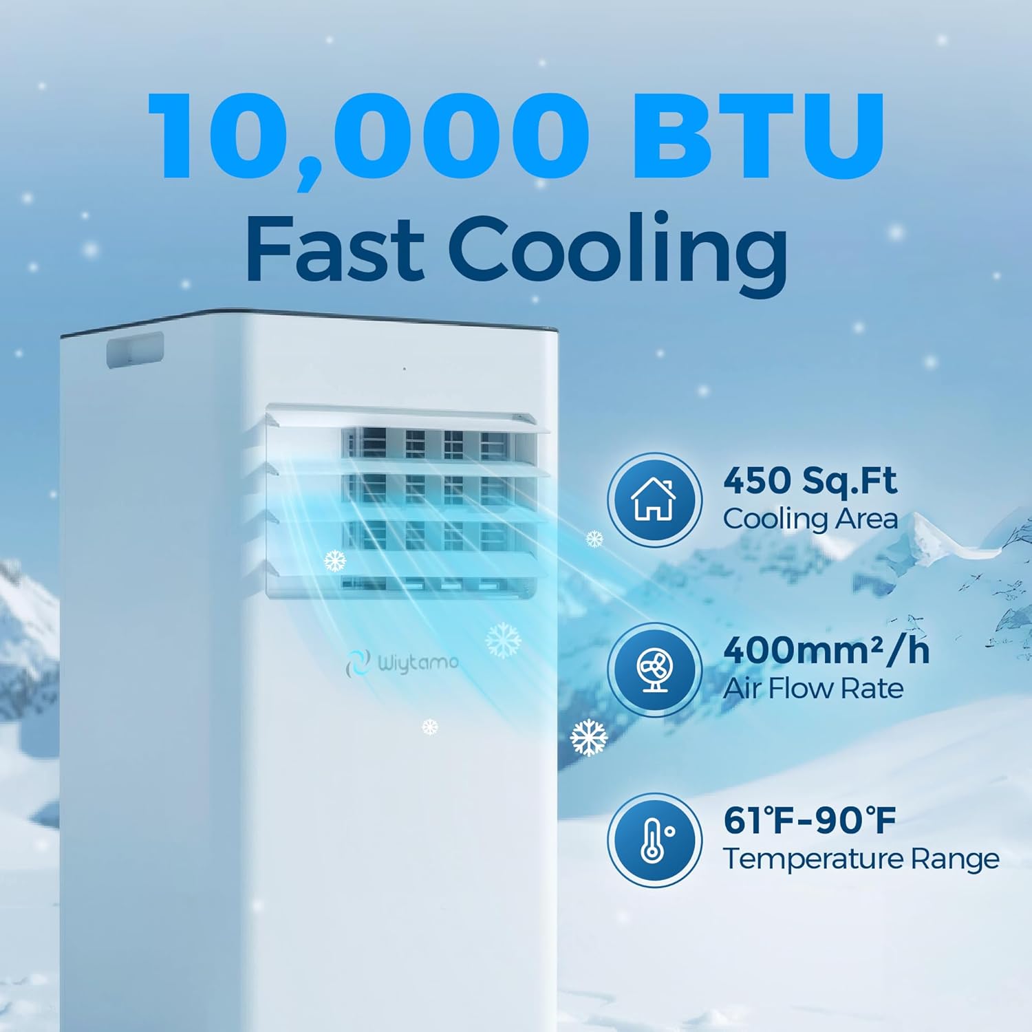 10,000 BTU Portable Air Conditioners with WiFi, 3-in-1 Air Conditioner for Room&Garage– Portable AC Unit with Cool, Dehumidifier&Fan, with Remote/Sleep Mode/Child Lock/24 Hrs Timer/Self Evaporation