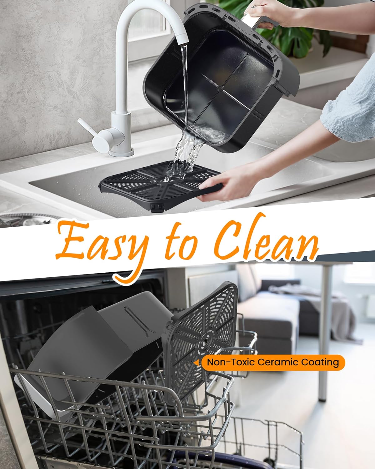 Nuwave Brio Plus 6-in-1 Air Fryer, 7-Qt Large Capacity, 50°F–400°F Precise Temp Control, Non-Toxic PFAS-Free Nonstick, Air Fry, Bake, Roast, Toast, Dehydrate, Reheat, 100 Presets, Dishwasher Safe