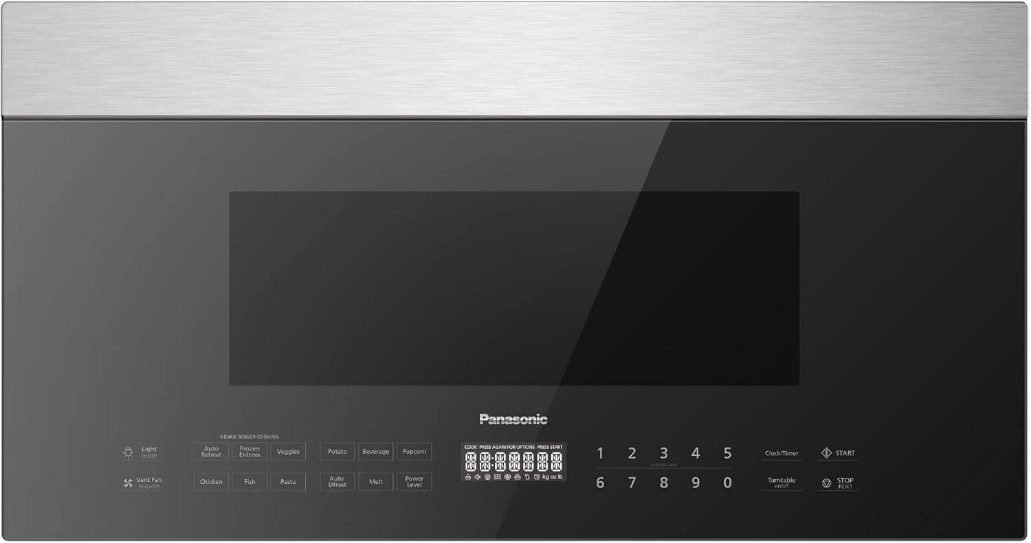 Panasonic NN-SU158S 1.9 Cu. Ft. Over-the-Range Microwave Oven with Static Touch Control and Smoky Glass