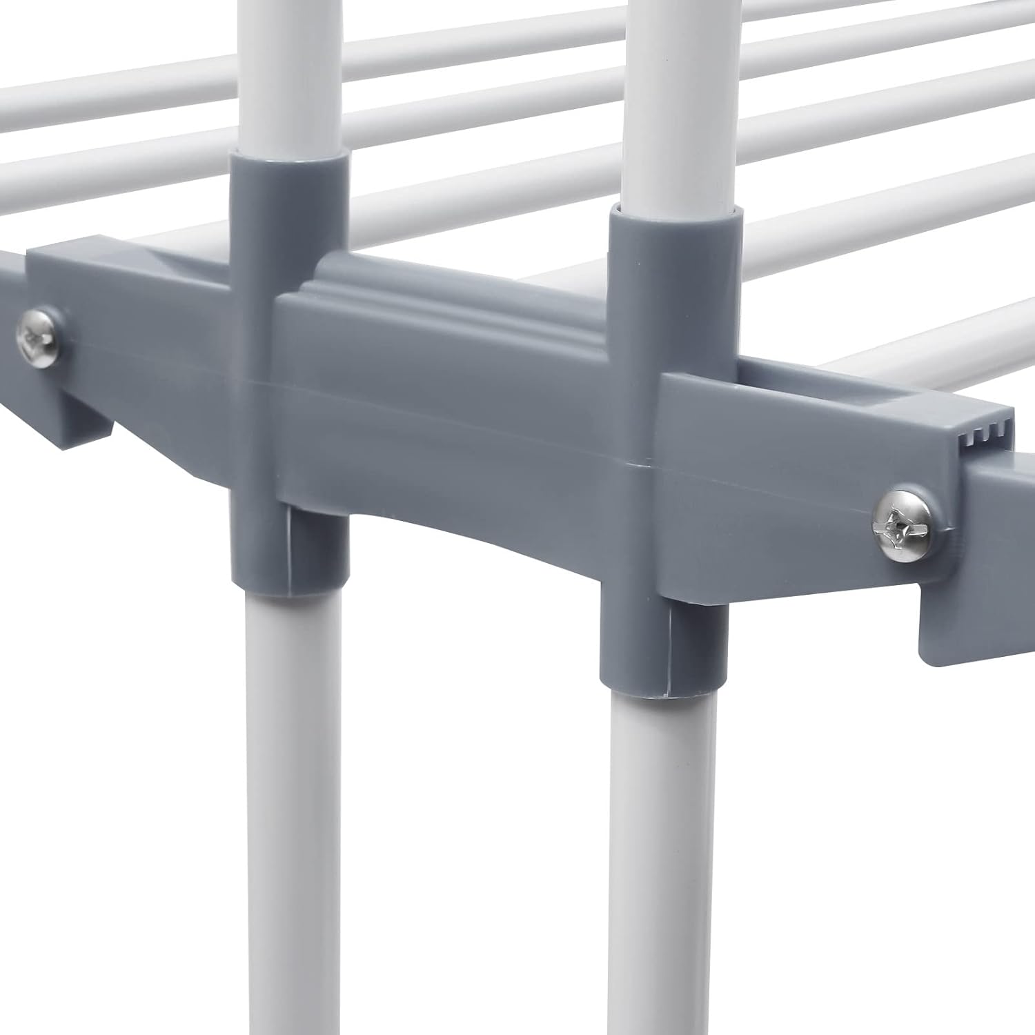 Clothes Drying Rack, Multifunctional Stainless Steel Folding Clothes Drying Rack, 4-Tier Metal Laundry Garment Dryer Stand for Bedroom, Lofts, Balconies, Patios (Gray)