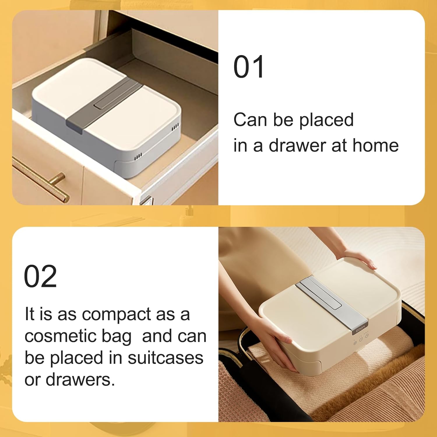 Yulisa 3.5Cu Ft Portable Clothes Dryer,22LB Capacity with Traceless & Folding Hooks,Dual Heat Modes for Delicates/Jeans,Energy Efficient Foldable Dryer for Small Spaces,Apartments,Travel,RV