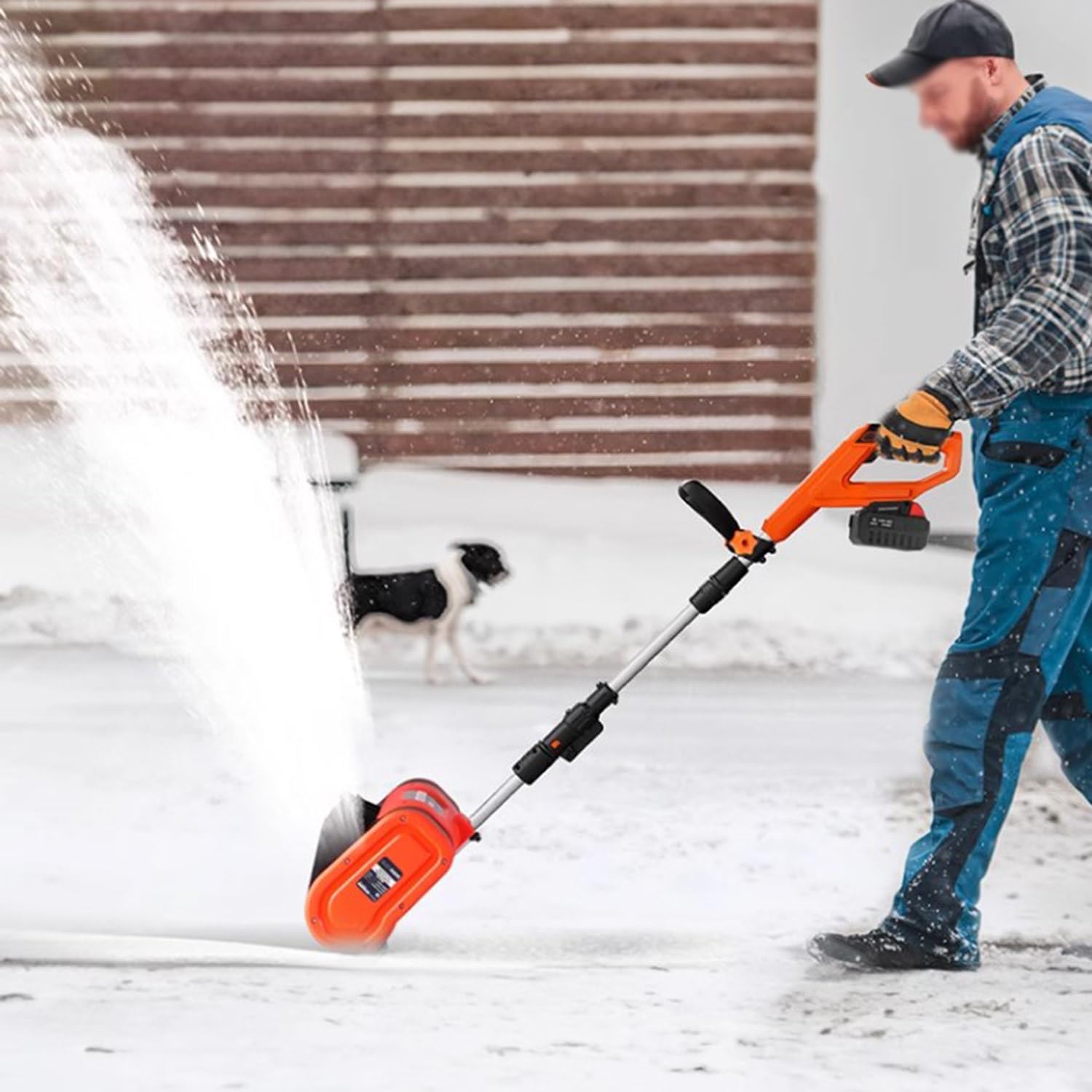 Cordless Snow Shovel - 12 Inch 20V 4.0Ah Cordless Snow Blower for Driveway Battery Snow Blower with Adjustable Handle (2battery)