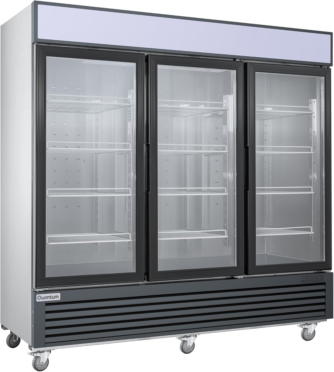 Quantum 3 Glass Door Commercial Merchandiser Refrigerator - Upright Reach In Beverage Cooler - Display Refrigerator - 69 Cu. Ft.